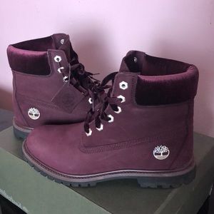 plum timberland boots